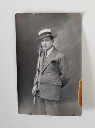 Cumhuriyet Erken Dönem Osmanlıca Yazılı Erkek  Fotoğrafı 1929