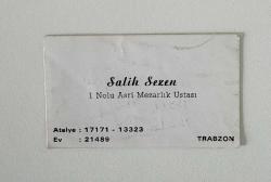 Trabzon /  Salih Sezen 1 Nolu Asri Mezarlık Ustası Kartvizit