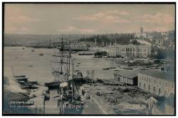 Tersane-i Amire Constantinople -   Editör MJC  - Osmanlı Kartpostalı Siyah Beyaz Sepya - Ottoman postcard Edit by M.J.C. - Arkası yazılı