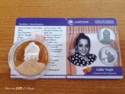 Adile Naşit Hatıra Parası - Geleneksel Türk Tiyatrosu - Gümüş (Sertifikalı )