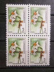 LOT.15 » 1985 KIR ÇİÇEKLERİ KONULU SÜREKLİ POSTA PULU DÖRTLÜ BLOK M13b