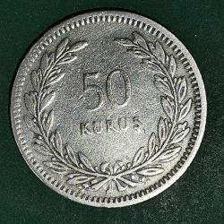 TÜRKİYE  1947  50 KURUŞ  GÜMÜŞ 4 GRAM