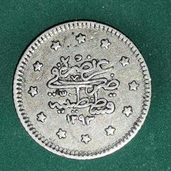 OSMANLI İMPARATORLUĞU SULTAN  ABDULHAMİD 1293/33  1   KURUŞ  GÜMÜŞ  1,1 GRAM