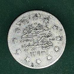 OSMANLI İMPARATORLUĞU SULTAN  ABDULHAMİD 1293/  1   KURUŞ  GÜMÜŞ  1,1 GRAM