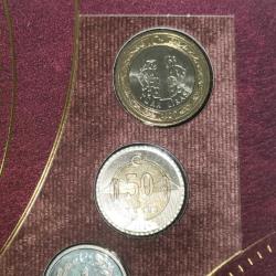 TÜRKİYE  2021  TEDAVÜL MADENİ PARA SETİ   1 TL JETON  GÜMÜŞ 6 GRAM