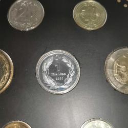 TÜRKİYE  2020  TEDAVÜL MADENİ PARA SETİ   1 TL JETON  GÜMÜŞ 6 GRAM