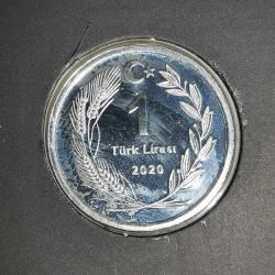 TÜRKİYE  2020  TEDAVÜL MADENİ PARA SETİ   1 TL JETON  GÜMÜŞ 6 GRAM