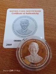 2009 OBAMA'NIN ZİYARETİ HATIRA PARASI GÜMÜŞ SERTİFİKALI