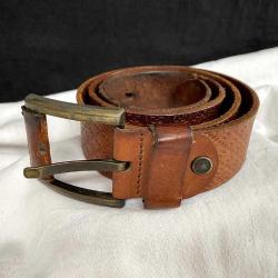 Nostaljik Kalın Deri Kemer