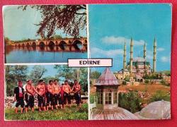 Kartpostal: Edirne - Selimiye Camii / Uzun Köprü ve Kırkpınar Güreşleri