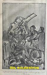 Osmanlıca Karagöz Mizah Dergisi-Gazetesi, Orijinal Dönem Basım, (Ottoman Magazine-Newspaper-Journal Illustré Cara-Gueuz) - 17 Mayıs 1909 - Sayı: 84 - Hicri: 27 Rebiülahir 1327 - Rumi: 4 Mayıs 1325 - II. Abdülhamit'in Hal Edilmesine Dair Karikatür: 