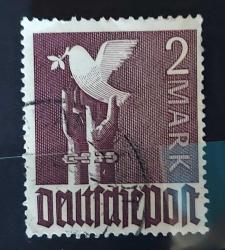 LOT.3 » Almanya 1947 Ortak Müttefikler işgal bölgesi- Barış Güvercini 2 Mark damgalı - damgalısı nadirdir