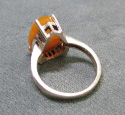 SeCCaR KAYA DaMLa KEHRİBAR TaŞLı GÜMÜŞ KADIN YÜZÜĞÜ....