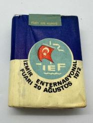 1972 İzmir Enternasyonal fuarı Tekel midi sigara pakedi dolu açılmamış kolleksiyonluk