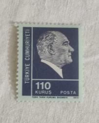 PUL0326-TÜRKİYE CUMHURİYETİ 1972 ATATÜRK TEMALI PUL 110 KURUŞ