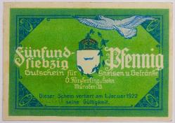 Almanya Asırlık Notgeld 75 Pfenning..((1922))