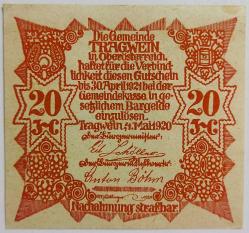 Avusturya Asırlık Notgeld 20 Heller..((1920))