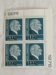 PUL0330-TÜRKİYE CUMHURİYETİ 1976 ATATÜRK TEMALI SÜRSARJLI PUL 400 KURUŞ/10 LİRA