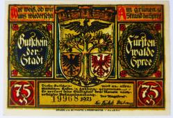 Almanya Asırlık Notgeld 75 Pfenning..((1921))