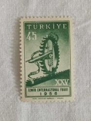 PUL0341-TÜRKİYE CUMHURİYETİ 1956 YILI  İZMİR ENTERNASYONAL FUARI PULLARI 45