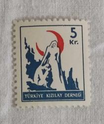 PUL0347-TÜRKİYE CUMHURİYETİ 1953 YILI  KIZILAY DERNEĞİ PULLARI 5 KURUŞ