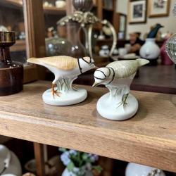 vintage porselen  ''çulluk kuşu biblo seti''ikili 12x8 cm