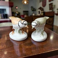 vintage porselen  ''çulluk kuşu biblo seti''ikili 12x8 cm