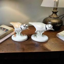 vintage porselen  ''çulluk kuşu biblo seti''ikili 12x8 cm