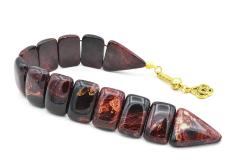 Antika - İri Taneli Hareli Kahverengi Toz Kehribar Balık Tesbih - kitantik - kitaLog