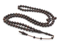 Sistemli Sığırcık Kesim 99 luk Koyu Kahverengi Toz Kehribar Tesbih