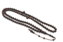 Sistemli Sığırcık Kesim 99 luk Koyu Kahverengi Toz Kehribar Tesbih