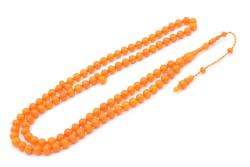 Sistemli Sığırcık Kesim 99 luk Turuncu Toz Kehribar Tesbih