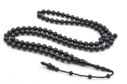 Sistemli Sığırcık Kesim 99 luk Siyah Toz Kehribar Tesbih