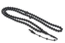 Sistemli Sığırcık Kesim 99 luk Siyah Toz Kehribar Tesbih