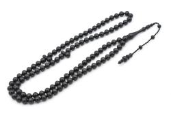 Sistemli Sığırcık Kesim 99 luk Siyah Toz Kehribar Tesbih