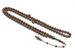 Sistemli Sığırcık Kesim 99 luk Kahverengi Toz Kehribar Tesbih