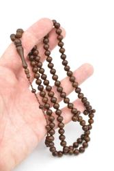 Sistemli Sığırcık Kesim 99 luk Kahverengi Toz Kehribar Tesbih