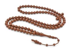 Sistemli Sığırcık Kesim 99 luk Açık Kahverengi Toz Kehribar Tesbih