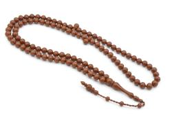 Sistemli Sığırcık Kesim 99 luk Açık Kahverengi Toz Kehribar Tesbih