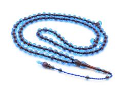 Sistemli Sığırcık Kesim 99 luk Bordo Mavi Toz Kehribar Tesbih