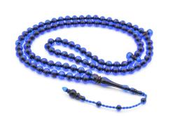 Sistemli Sığırcık Kesim 99 luk Lacivert Toz Kehribar Tesbih