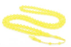 Sistemli Sığırcık Kesim 99 luk Sarı Toz Kehribar Tesbih