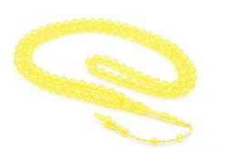 Sistemli Sığırcık Kesim 99 luk Sarı Toz Kehribar Tesbih