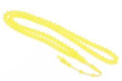 Sistemli Sığırcık Kesim 99 luk Sarı Toz Kehribar Tesbih