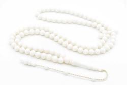 Sistemli Sığırcık Kesim 99 luk Beyaz Toz Kehribar Tesbih