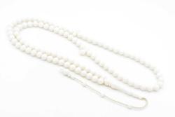 Sistemli Sığırcık Kesim 99 luk Beyaz Toz Kehribar Tesbih