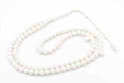 Sistemli Sığırcık Kesim 99 luk Beyaz Toz Kehribar Tesbih