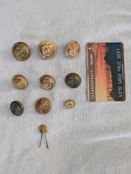 (No27) Subay-Gemici Metal Pirinç-Altın Kaplama Üniforma Düğmeleri