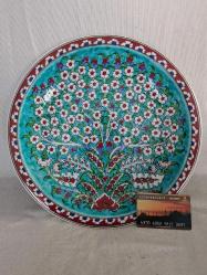 (No29) İznik Büyük Boy El Yapımı 32cm Duvar Süsü Tabak