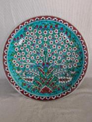 (No29) İznik Büyük Boy El Yapımı 32cm Duvar Süsü Tabak